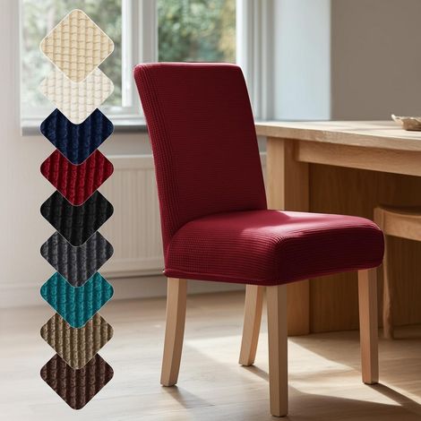 Stuhlhusse 2er Set Bordeaux 45x45x60 cm mit Gummiband, schützt vor Kratzern & Flecken (1/5)