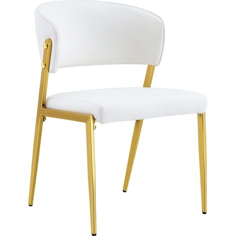 Juego de 2 sillas de comedor tapizadas en PU con estructura metálica y respaldo ergonómico (1/5)