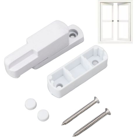 Verrou de fenêtre à ouverture extérieure, verrou de type T, verrou de fenêtre à battant, verrou antivol en alliage d'aluminium, blanc. (1/5)
