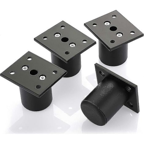 Quatre pieds de meubles réglables de 5 cm (2 pouces), canapé en alliage d'aluminium, rehausseur de hauteur pour meubles et armoires, pieds de remplacement pour meubles à monter soi-même. (1/5)