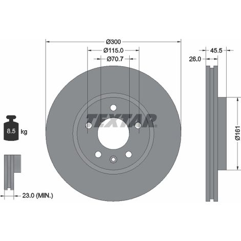 Lot de 2 Disques de frein Textar 92205605 BUICK 13502051 13502052 13502053