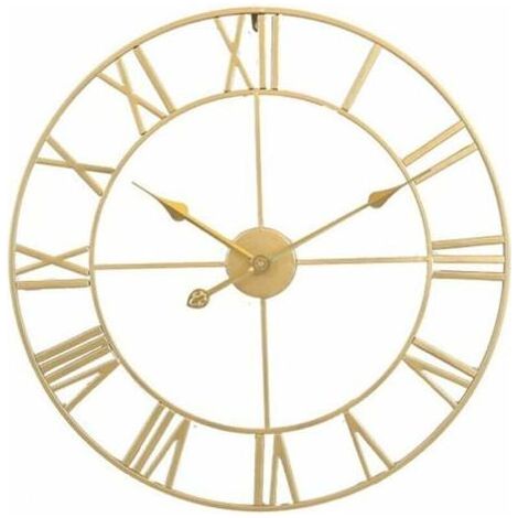 Fitags – Retro-Wanduhr aus Eisen, geräuschlos, batteriebetrieben – Römische Ziffern – Vintage-Wohnzimmerdekoration – Einfache Montage (1/5)