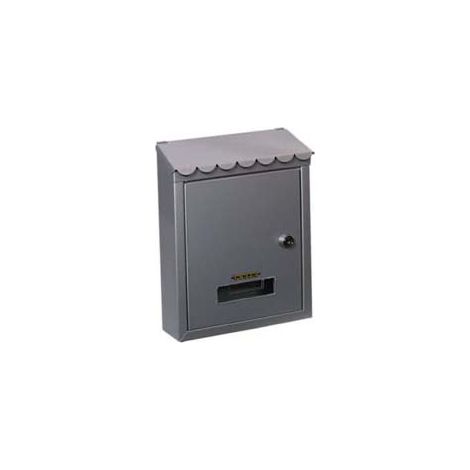 CASSETTA POSTALE MEDIA CON TETTO E CHIAVE A CILINDRO GRIGIA  cm.21x7x30h.  colore grigio    QUALITY