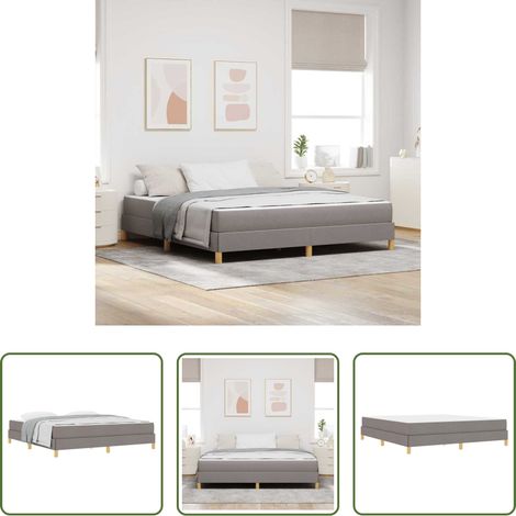 Matratze - Boxspringbett mit Matratze Taupe 180 x 200 cm Stoff (1/5)