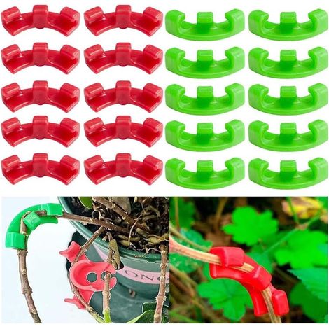 Cintreurs et clips de palissage pour plantes (lot de 20) – Pinces LST pour plantes grimpantes et outils de jardinage (Rouge/Vert) (1/5)