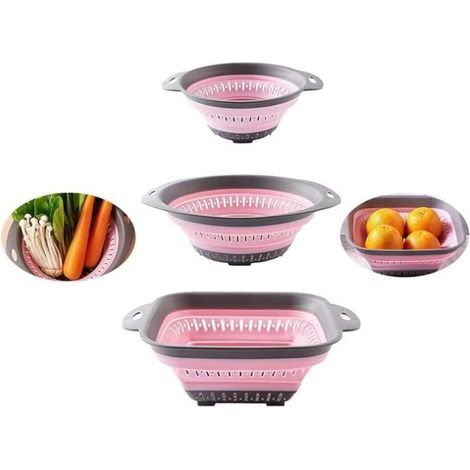 Passoire pliable - Silicone sans BPA - Poignées ergonomiques - 3 tailles - Résistante à la chaleur (1/4)