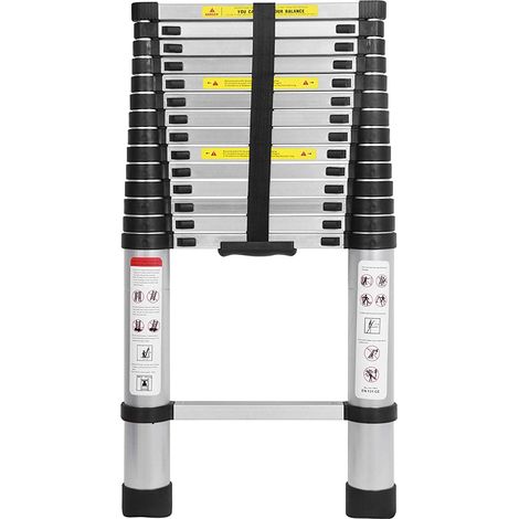 4.4M Telescopic Ladder Aluminium Portable Multi-Purpose Folding Portable Heavy Duty Multi-Purpose Aluminium Telescopic Ladder Extendable