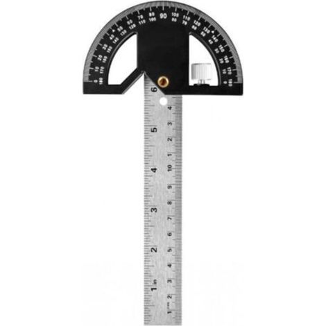 Rapporteur d'angle, Règle de Marquage et Mesures en Menuiserie, Outil de Règle de Menuiserie 304mm Acier Inoxydable, Chercheur d'angle 0-180° pour Peinture Dessin Mesurer (1/5)