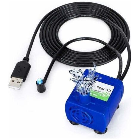 Cat Water Pump, Drinking Fountain, Automatic Dispenser Pet Water Fountain Pump, Ultra Quiet Submersible Fountain Replacement with LED Lights-- (1/5)
