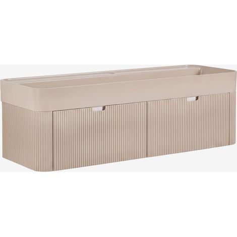 Set di mobili da bagno sospesi 130x45 cm in legno con lavabo integrato Saioa SKLUM (1/5)