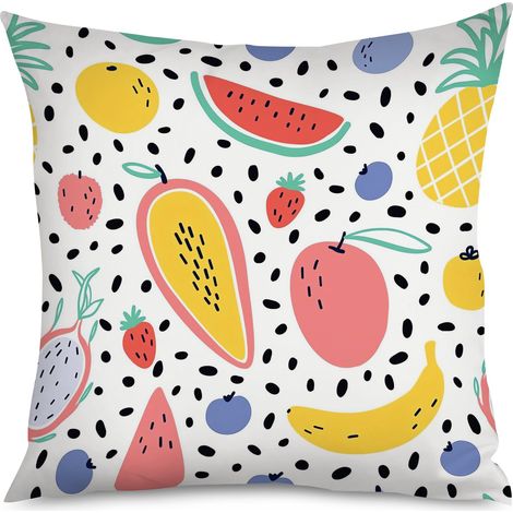 Housse de Coussin décoratif pamplemousse kawaii, rose (1/5)