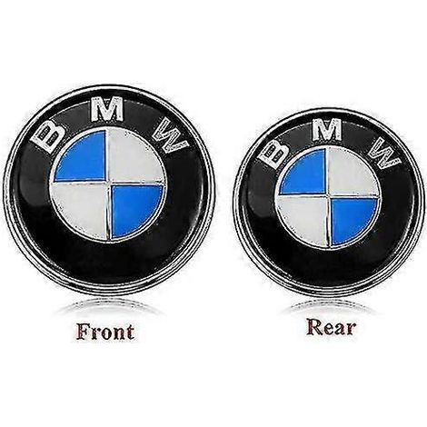 Pack neuf compatible avec les emblèmes BMW de capot et de coffre, emblèmes de remplacement BMW 82 mm + 74 mm pour tous les modèles BMW E30, E36, E46, E34, E39, E60, E65, E38, X3, X5 et X6.
