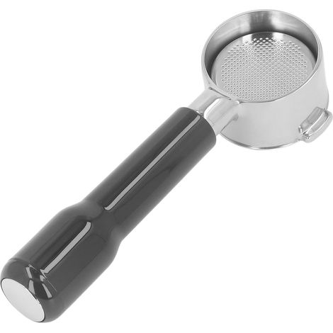 Manico per filtro da caffè senza fondo, 51 mm, 2 manici, ricambio per macchina ECO310, modello C2, in plastica nera. (1/5)