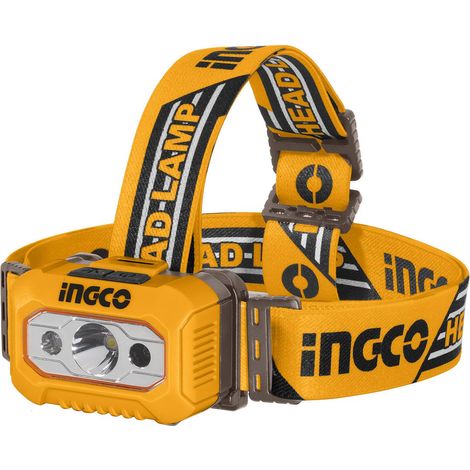 Lampe frontale LM à piles 200 Lumens - Alimentation: 3 piles AAA - intensité: 100/200 lumens- réf : 119500 - INGCO (1/3)