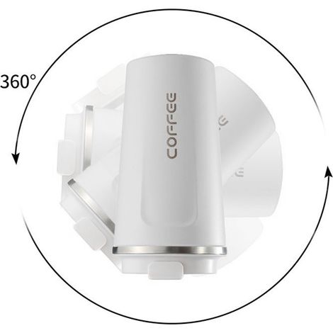 Minimalistischer Isolierbecher aus schlichtem Edelstahl 304 mit intelligenter Temperaturanzeige, tragbarer Autobecher, zweite Generation, weiß – 380 ml (1/5)