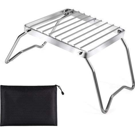 Klappbarer BBQ-Grill, Mini-Lagerfeuergrill, Edelstahl-Grill mit Aufbewahrungstasche für Grillen im Freien, Camping, Picknick