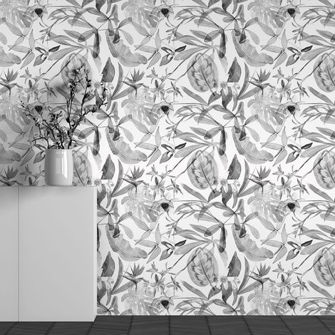 Papier peint panoramique - Motif Feuilles Tropicales - 130 cm x 81 cm (1/3)