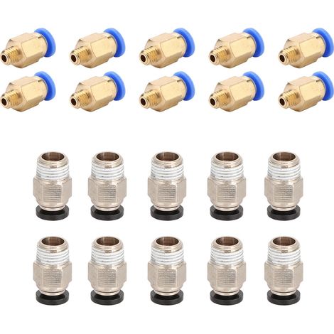 20 pièces Raccord Pneumatique Droit Mâle M10 PC4 - Connecteur Rapide PC4 M6 pour Systèmes Pneumatiques