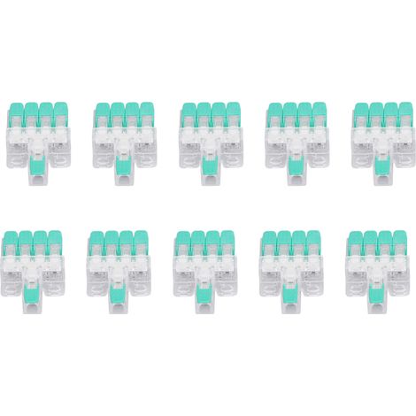 Lot de 10 connecteurs à levier 1 entrée 4 sorties, borniers automatiques rapides 41A 450V, fils 0.5-6mm², cuivre, boîtier PA ignifuge (1/5)