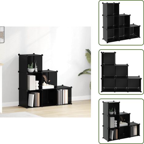 Cubes de rangement 6 pcs Noir PP - Cube De Rangement - Étagères Murales - Rangement Intérieur - Meuble Rangement - Organisateur De Placard (1/5)