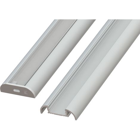 AL12-GLS4-AS-1000: Profilo semicircolare in alluminio anodizzato argento 1000 mm SURFACE anodizzato argento