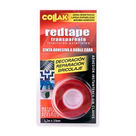 COLLAK 783015BL  Ruban adhésif REDTAPE 1.5mx19mm blister