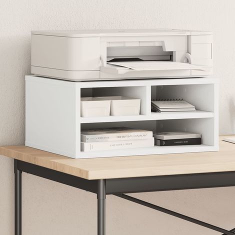 vidaXL Supporto per Stampante Bianco 49x40x22,5 cm Legno Multistrato