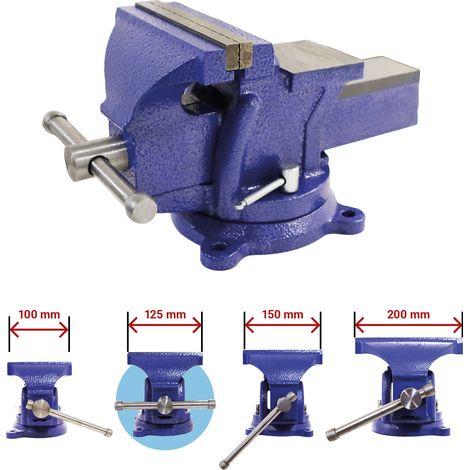 Bituxx Schraubstock Handschraubstock Werkbank Werkstatt Drehbar 360 Grad 125 mm mit Amboss