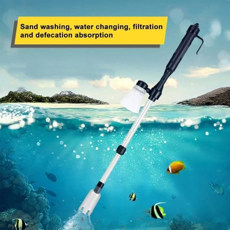 Siphon électrique pour aquarium, nettoyant pour aspirateur de poisson, filtre à sable et à eau avec sac résistant (1/3)