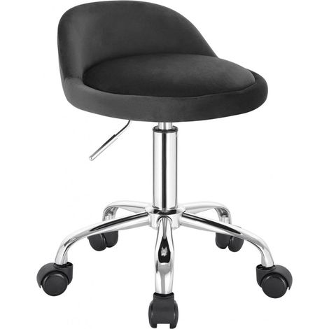 WOLTU Bürohocker mit Rollen Drehhocker höhenverstellbar Sitzhöhe 43-54,5 cm dunkelgrau (1/5)