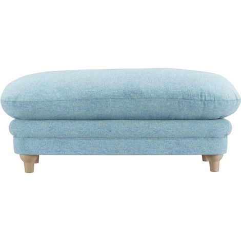 Plumpton Duck Egg Blue Weave Footstool - Chenille - L53.5 x W113.5 x H49.5 cm - Oak