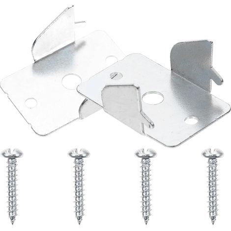 Lot de 2 Ensembles de Supports Robustes et Légers pour Tringles à Rideaux en Métal Argenté avec Vis pour Salon ou Salle à Manger (1/5)