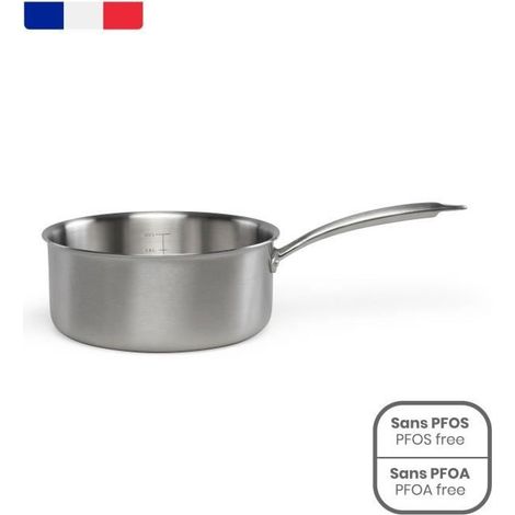 Brigade - Casserole en acier inoxydable 20 cm - LIVOO - MEP161 - Acier inoxydable Triply - Tous feux dont induction - Made in Fr (1/5)