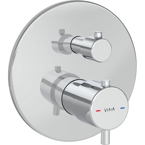 Vitra Round Thermostatic Concealed Shower Valve Single Outlet - Chrome (1/2)