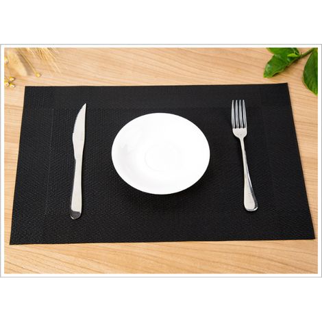 Sets de table antidérapants et résistants à la chaleur - Lot de 3 noirs (1/2)