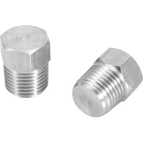 Bouchon à tête hexagonale en acier inoxydable, filetage mâle PT1/8, 2 pièces, pour raccords de tuyauterie (1/5)