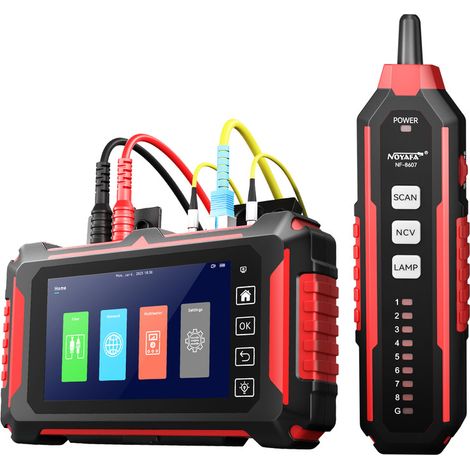 Testeur de réseau à fibre optique multifonctionnel NF-8607, OTDR, wattmètre optique, stylo lumineux rouge, testeur de câbles réseau, détecteur PoE, multimètre (1/5)