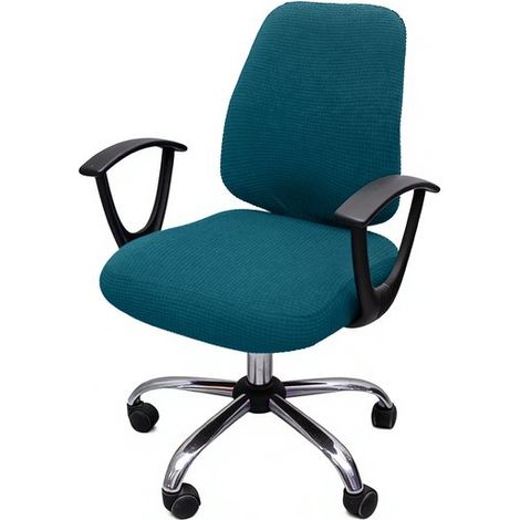 Funda dividida para silla de oficina,altura del respaldo 36-50 cm,longitud del asiento 38-52 cm,ancho del asiento 38-52 cm,Azul