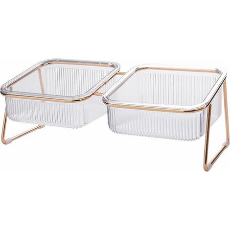 Gamelle et écuelle pour chat bol unique Gamelle pour chat avec support surélevé, inclinaison 15°, transparente antidérapante, pour la nourriture et l'eau (1/5)