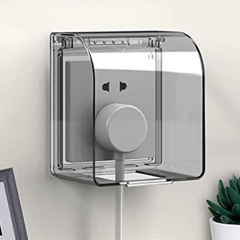 GENERIC-Protection de Prise Etanche  86 Type 12,2 × 10,8 × 7,3 cm Prise étanche Couvercle de prise étanche pour salle de bains et cuisines (1/5)