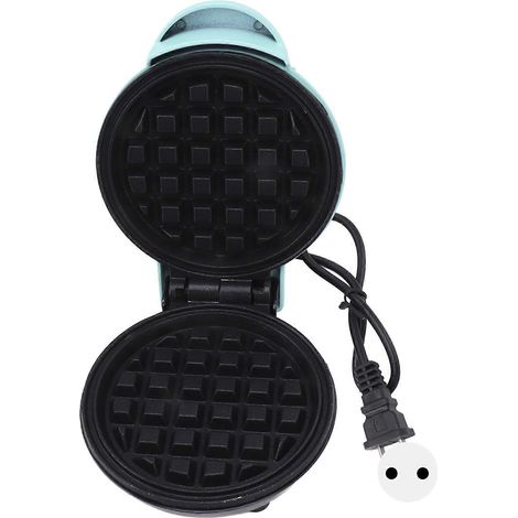 Mini gaufrier rond double face, multifonctionnel, pour toasts et sandwichs, avec prise ronde BRA, 110 V, bleu. - AquaForge (1/5)