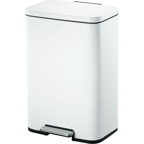 EKO - Poubelle à pédale Madison 50 litres - Stainless Steel Plastic  - blanc mat