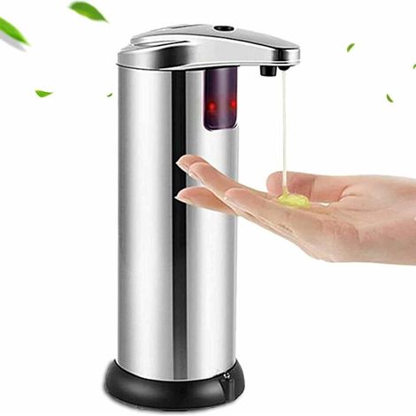 royaluxe - Distributeur De Savon Automatique, Distributeur De Savon Cuisine Inoxydable,280ml Distributeur Savon Liquide Automatique sans Contact Base Imperméable, pour Salle De Bain, Cuisine (1/5)