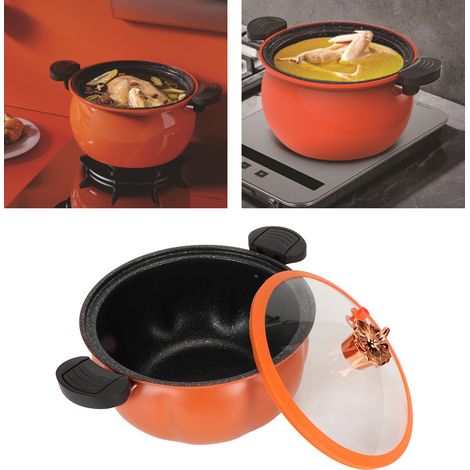 Autocuiseur en forme de citrouille, marmite multifonction antiadhésive pour mijoter et faire des soupes, 8 L (1/5)