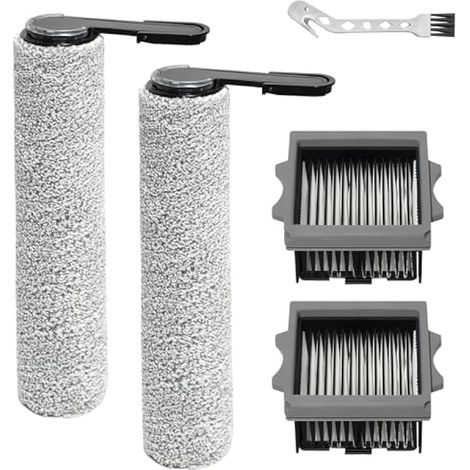 Ricambio applicabile per Tineco Floor One Stretch S6/i6 Stretch/i5 Stretch/S7 Stretch Ultra/Steam/S9 Artist, S7 Artist/Master, Switch S 6 S 7 Stretch/S6 stretch lite/Steam, 2 spazzole a rullo + 2 filt