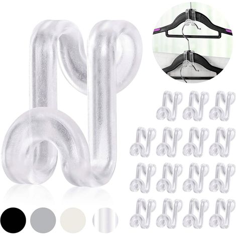 Cintre floqué, étendoir à linge, cintre magique anti-froissage, cintre en plastique floqué pour adultes, gris, (1/5)