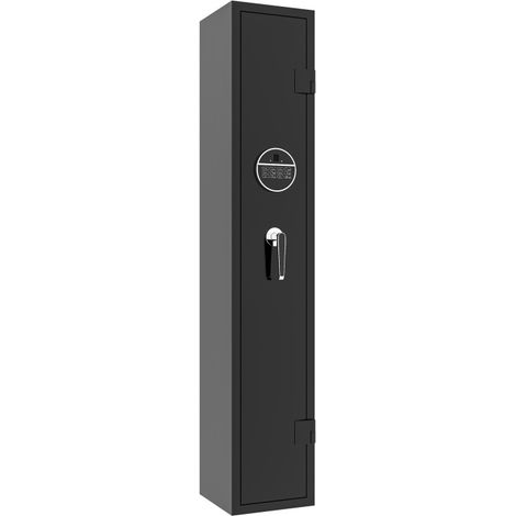 Armoire à fusils pour 3 armes longues, coffre-fort pour fusils et pistolets, accès rapide. Idéale pour le rangement sécurisé des armes longues et des munitions. H 138 cm × L 25 cm × P 25 cm (1/5)