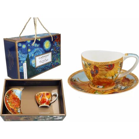 Carmani, tazzina da caffè espresso t. Mini Vanessa 90ml - VAN gogh/Girasoli