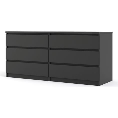 Nada Kommode 6 Schubladen mattschwarz. (1/5)