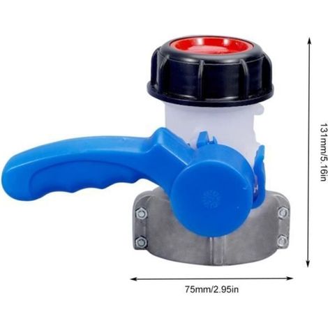 Robinet à clapet DN50 pour cuve IBC 1000 litres, adaptateur IBC avec raccord rapide 75mm. (1/5)